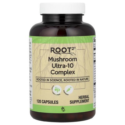 2 X Vitacost, Root2�, Mushroom Ultra-10 Complex, 120 Capsules