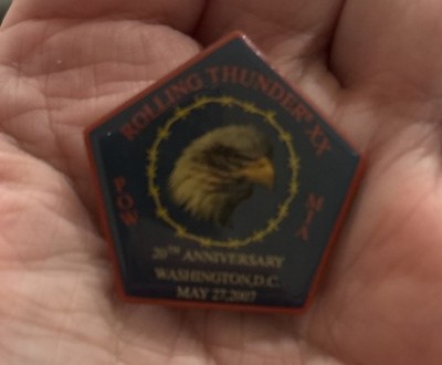 Rolling Thunder XX Pin POW MIA 20th Anniversary Washington DC Pentagon Shape