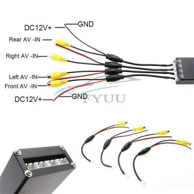 Sistema de cámara de visión trasera con visión panorámica de estacionamiento de 360° + Juego de cámaras de 4 vías Foto 3 de 4