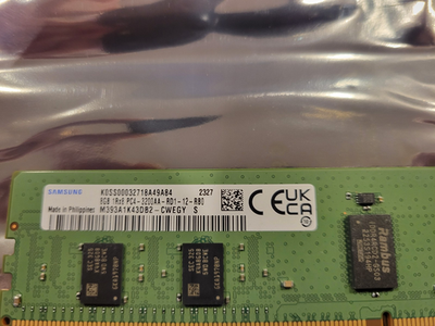 Samsung ECC DDR4 8GB×8 64GB サーバー用 Samsung ECC Registered RDIMM Memory (1.2 V), 8 GB X8 DDR4 PC2400