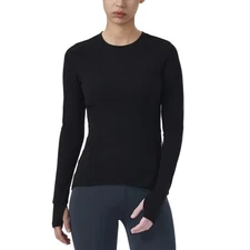 Spyder Women's LS Active Top Sz M,L In Black or Blue Zip Pocket Thumb Hole NWT