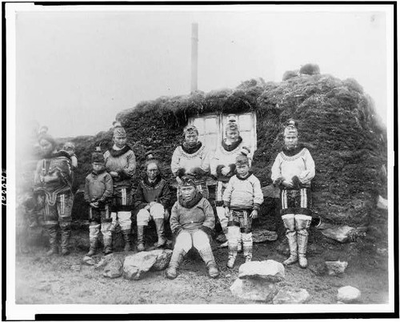 #ad Eskimo women posedchildrenadultsNorth AmericaProvenGreenlandRice1881 $12.99