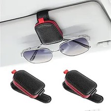 2Pack Sunglasses Holders for Car, Magnetic Leather Buckle Sun Visor unglass Cli