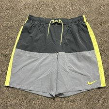 Nike Mens Swim Trunks W32" Colorblock Mesh Lined Drawstring Pull On Beach Shorts