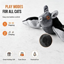 Flapping Bat Toy for Cats, NoFlying, Flapping Bat Interactive Cat Toy