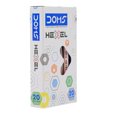 DOMS HEXEL PEN BLUE 20 PCS BOX 5 Sets (100 pens total)
