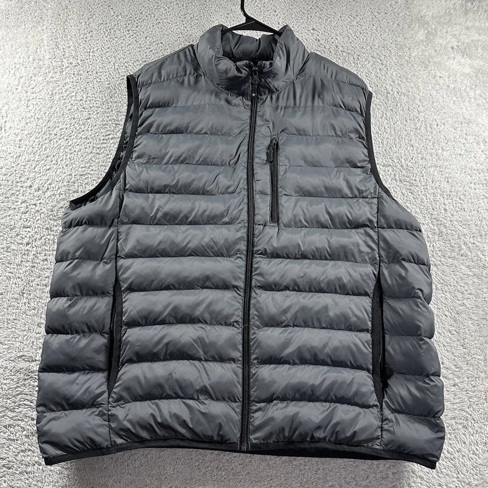 32 Degrees Bubble Puffer Vest Mens XL Gray Full Zip Lightweight Packable