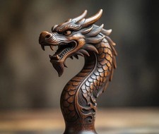 Wooden walking stick hand carved Dragon handmade wooden walking cane