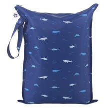 Tiny Twinkle Mess Proof Wet Bags  1-Pack Reusable 1 Pack, Ocean Life