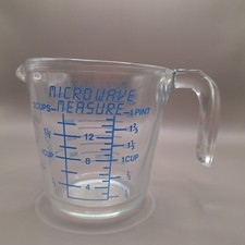 Rare Vintage PYREX 516 Measuring 2 Cup 16oz BLUE Lettering MICROWAVE MEASURE