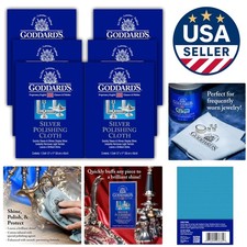 6 Non-Abrasive Silver Polishing Cloths with Anti-Tarnish Protection   Home Use