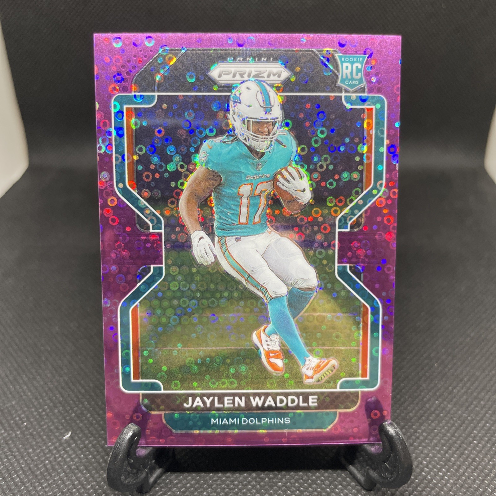 2021 Panini Prizm - Rookie Jaylen Waddle #338 Purple Disco Prizm /35 (RC)