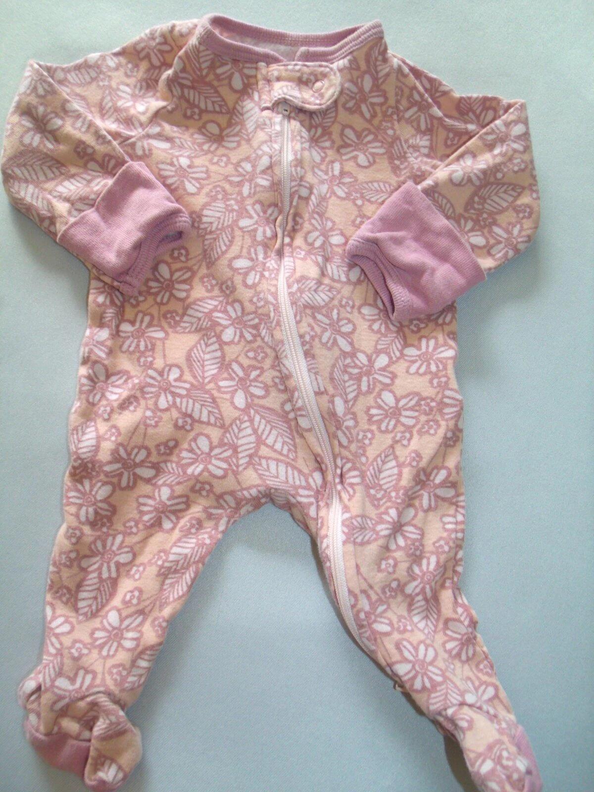 Baby Girl Clothes Cloud Island Newborn Flowers Footed Outfit
