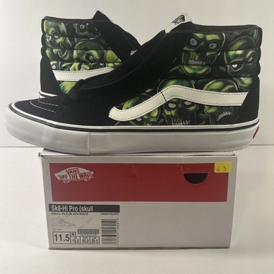Size 11.5M | Supreme x Vans Sk8- High Glow-In-The-Dark Skull Pile