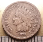 59)   1873 Indian Head Cent, Open 3. Nice Good/Fine.