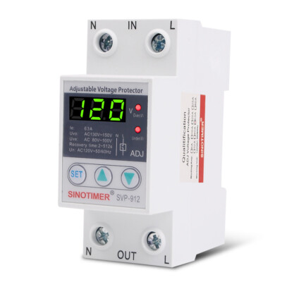 SVP-912 Adjustable Intelligent Self-repeating Over- and Under-voltage Protector
