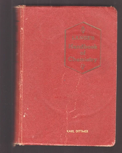 Lange's Handbook of Chemistry 1946 Sixth Edition n8