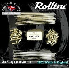 BSA17-SSP Stainless Spokes 18" BSA A10 A50 B25 B33 B44 Starfire QD Crinkle Rear