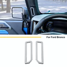 Inner Pillar Air Vent AC Outlet Cover Sticker Bezel For Ford Bronco 2021+ Chrome
