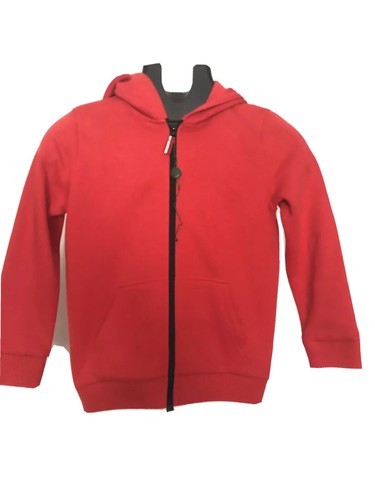 F & F Children Sweat Shirt Hooded Red 7-8 Year Old Zip Long Sleeves New No Tag - Imagen 3 de 12