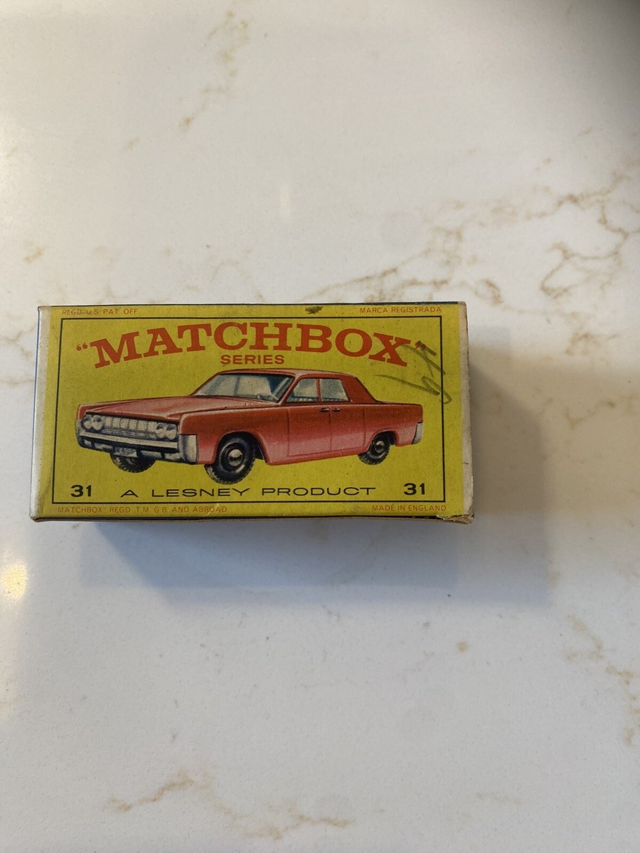Vintage Lesney Matchbox Series No 31 Lincoln Continental Blue with