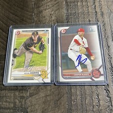 Bowman Lot of 2 1st Auto Signed Baseball Cards RC Rookies Prospects Autographed