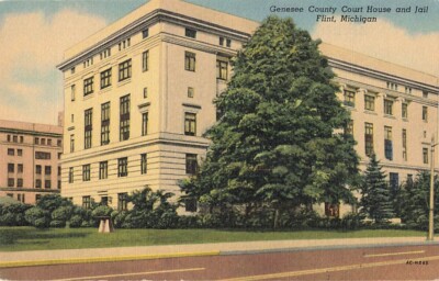 Postcard Genesee County Court House Jail Flint Michigan