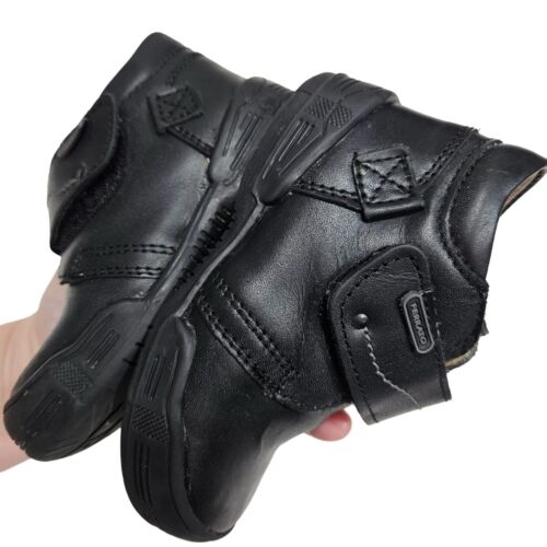Zapatos Ferrato de cuero negro para niños pequeños con correas de gancho y bucle talla 7,5 - Imagen 14 de 16