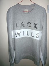 Image of Jack Wills Grey and White Sweatshirt New with Tags Size L