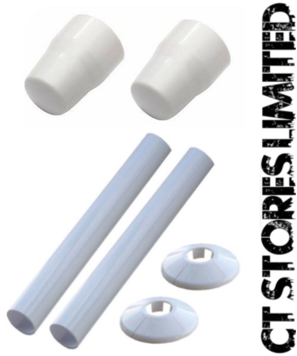 Universal White Pipe Sleeves Collars Caps Dress Up Radiators Valves