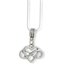 Heart with Infinity Charm Snake Chain Necklace Pendant