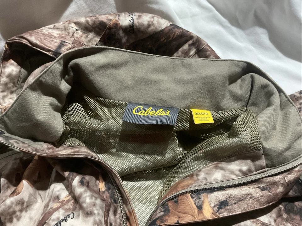 Cabelas Zonz Woodland Camo Hooded Jacket Youth 2XL FULL Zip Hunting Outdoors - Image 4 of 4