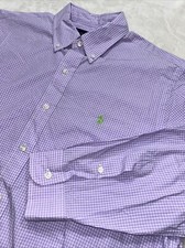 Men s Side 16.5 Ralph Lauren Purple Stripe Long Sleeve Button Up, Green...