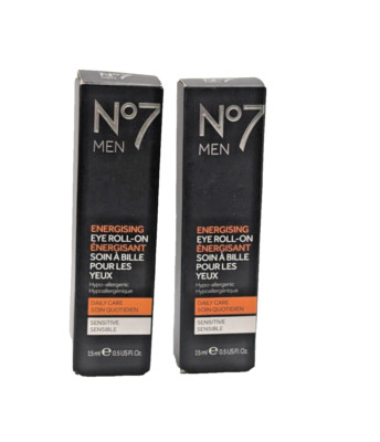 No7 Men Energising Eye Roll On 15ml  (2 PACK) NEW