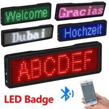 LED Name Tag Mini Digital DIY Programmable Badge Sign 15 Languages Festiva board