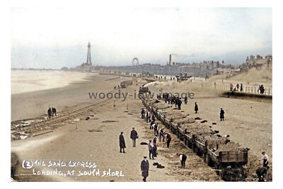 ptc9497 - Lancs - Early view of the ''Sand Express'' Blackpool Beach - print 6x4 