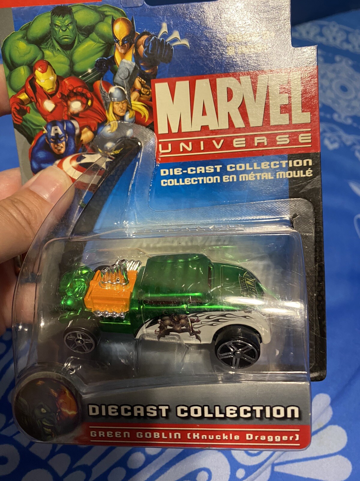 2011 MARVEL UNIVERSE GREEN GOBLIN 1/64 DIECAST KNUCKLE DRAGGER CAR BY