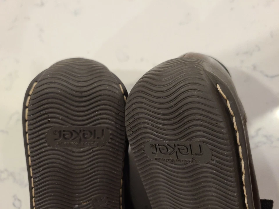 RIEKER Brown Black Leather Anti Stress Shoes EU 39 US 8-8.5 - Image 2 of 4