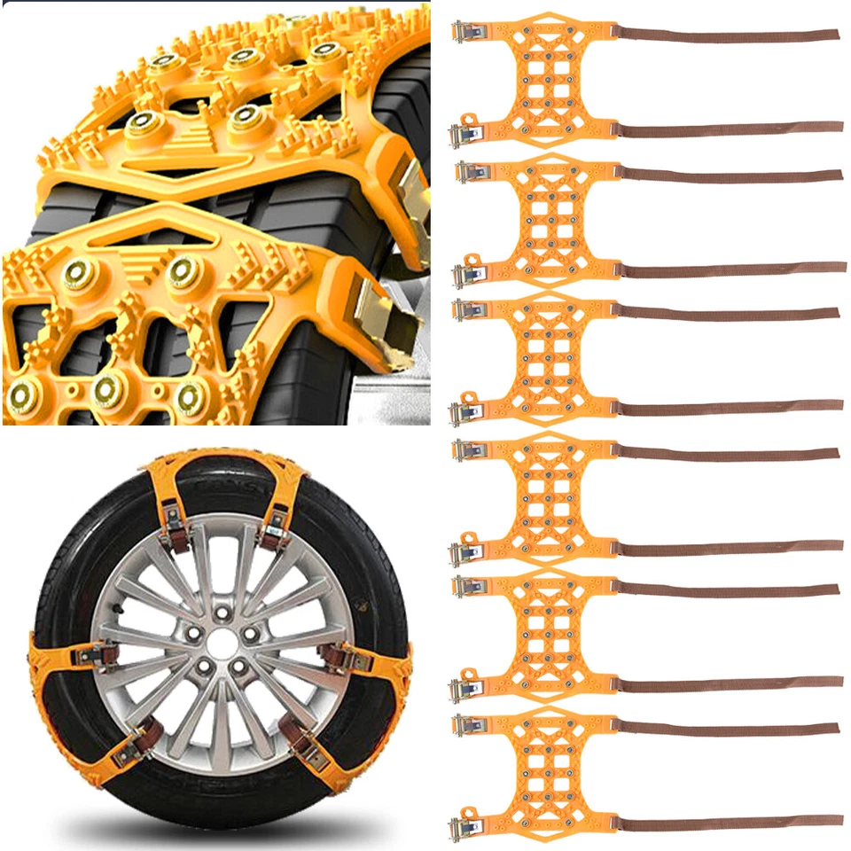 6pcs Winter Snow Mud Anti-skid Tire Chains Tendon For Honda Civic Accord - Image 2 of 4