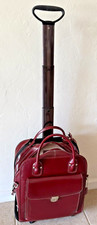McKlein Edgebrook Travel Suitcase Laptop Briefcase Removable Wheels Leather
