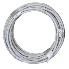 3/8 - 7/16" Coated Vinyl Aircraft Cable 7x19 Steel Core Guide Wire 50 FT