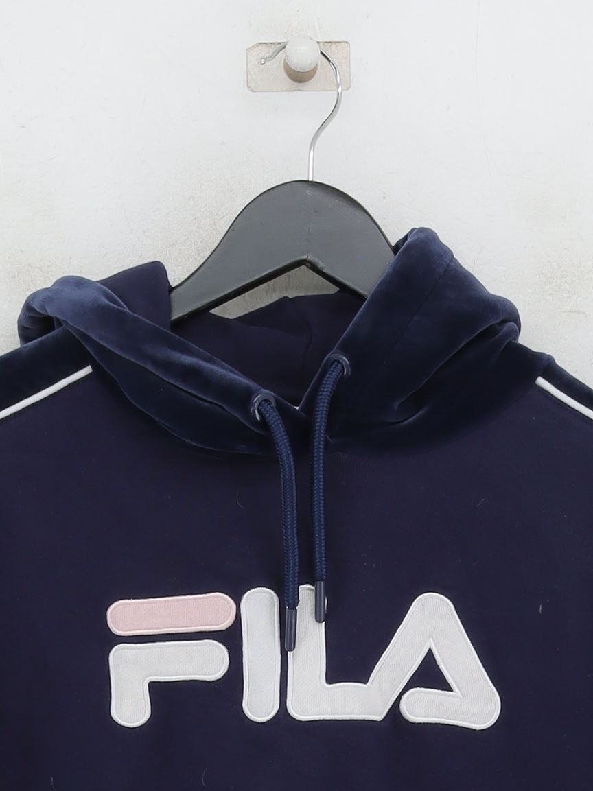 Fila Felpa Donna con Cappuccio M Viola Grafica Cotone con Pullover Poliestere