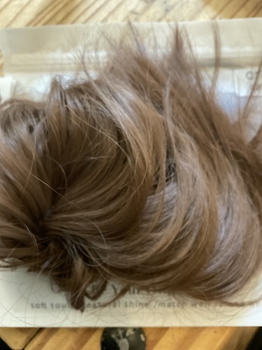 Hair extension band Messy tousled hair bun dark brown by barsdar new - Picture 3 of 4