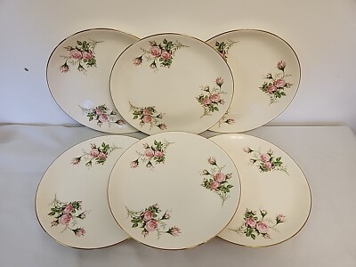 Vintage Canonsburg Hallmark Pink Rose Bouquet SET OF DINNER