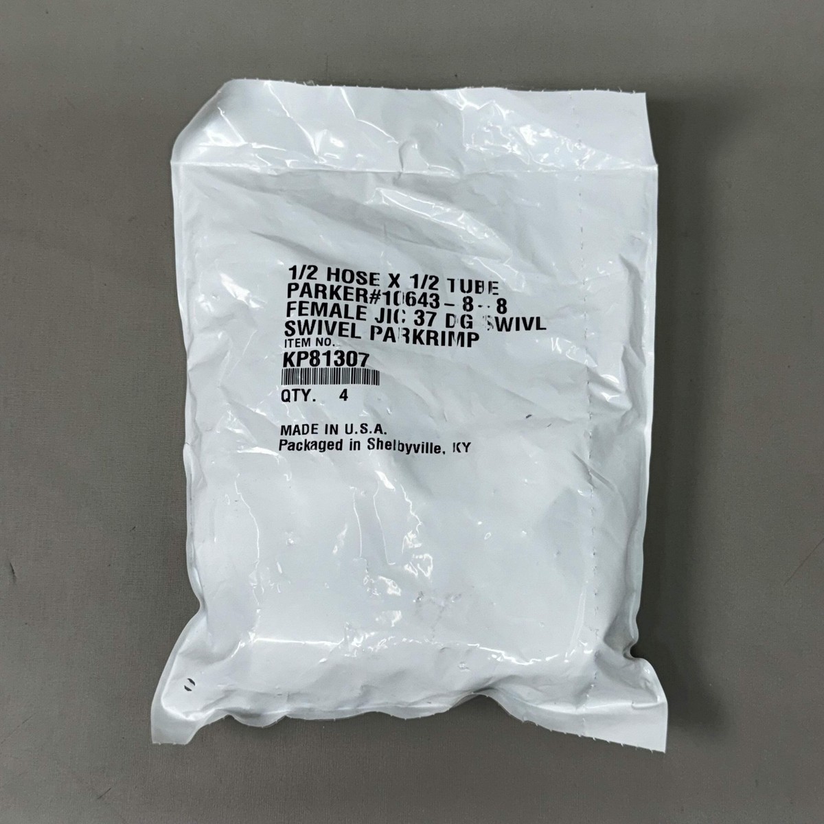 PARKER (4 PACK) Hydraulic Hose Female JIC 37 DG Swivel 1/2