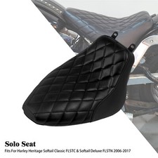 Fahrersitz Solositz Schwarze Nähte Für Harley 2006-2017 Heritage Softail Deluxe