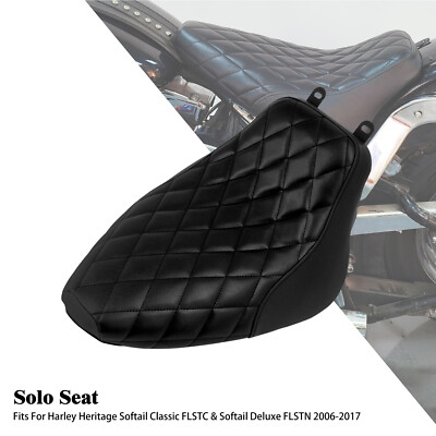 Fahrersitz Solositz Schwarze Nähte Für Harley 2006-2017 Heritage Softail Deluxe