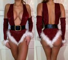 Women Sexy Glitter Dress Sleepwear Lingerie Nightwear Underwear Babydoll Red