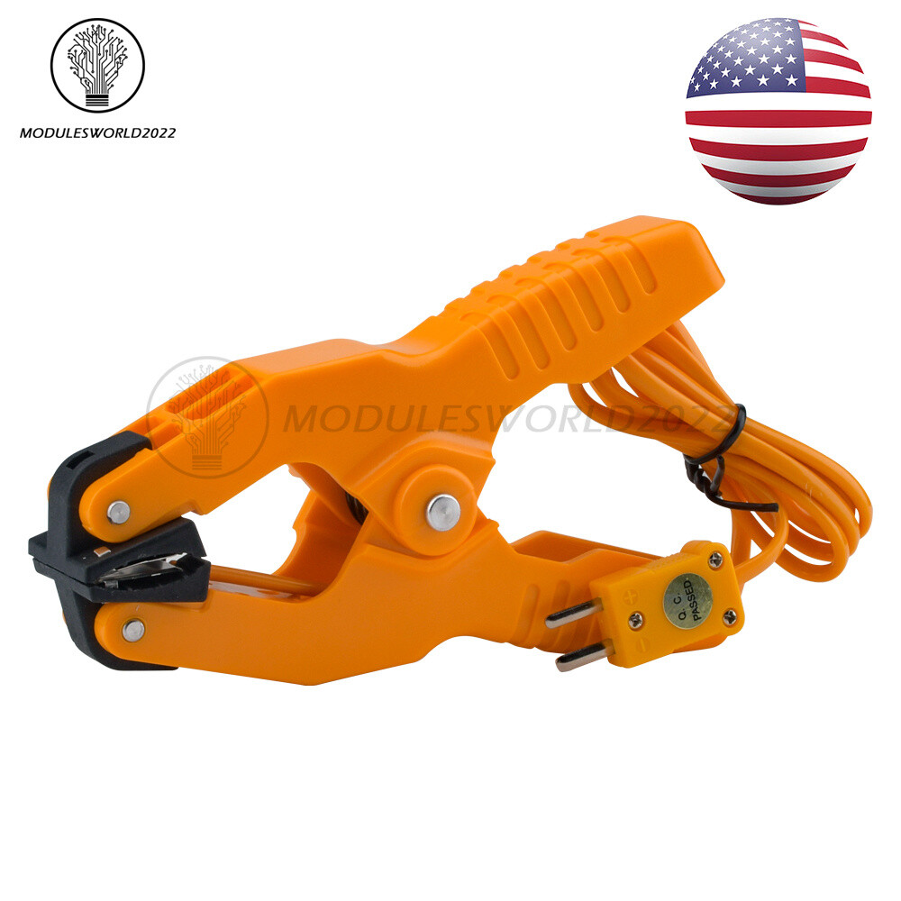 HT-05 Temperature Test Clamp Lead Clip K-Type Probe Thermocouple Pipe Clamp US