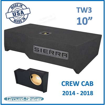 Gmc Sierra 2017 Crew-Cab 10'' Sealed Speaker Box Ground Shaker JL Audio TW3